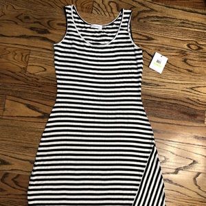 CALVIN KLEIN BLACK AND WHITE STRIPED DRESS
